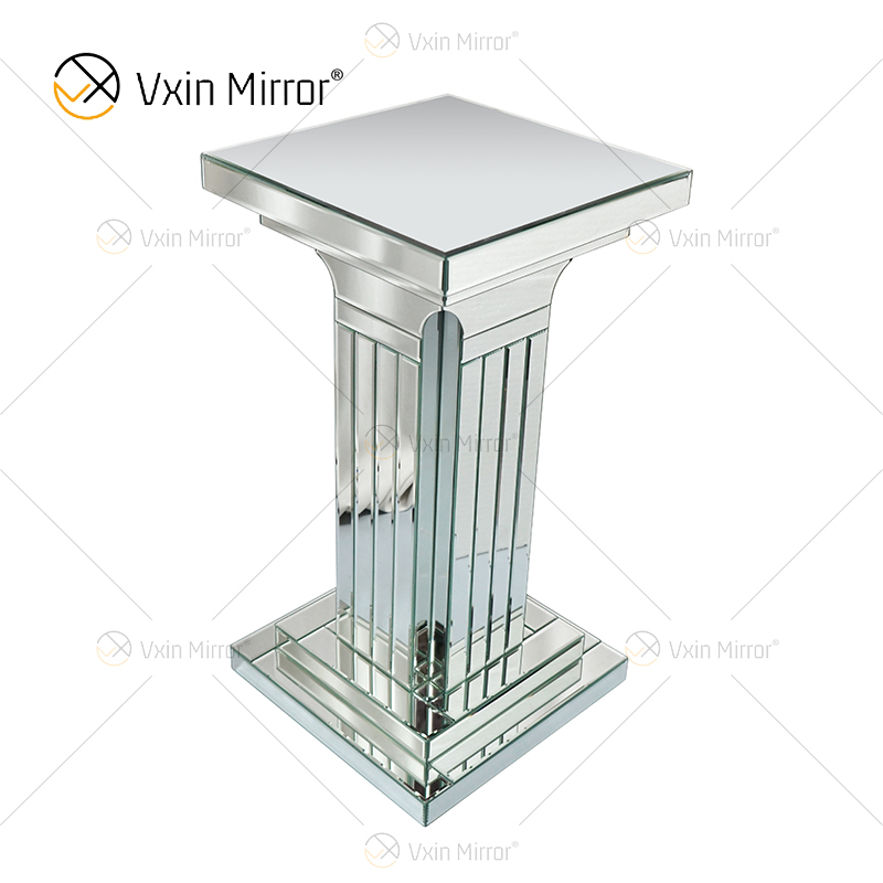 Vxin Mirror WXF-010 Mesa auxiliar con espejo de pilares romanos en marrón y plata
