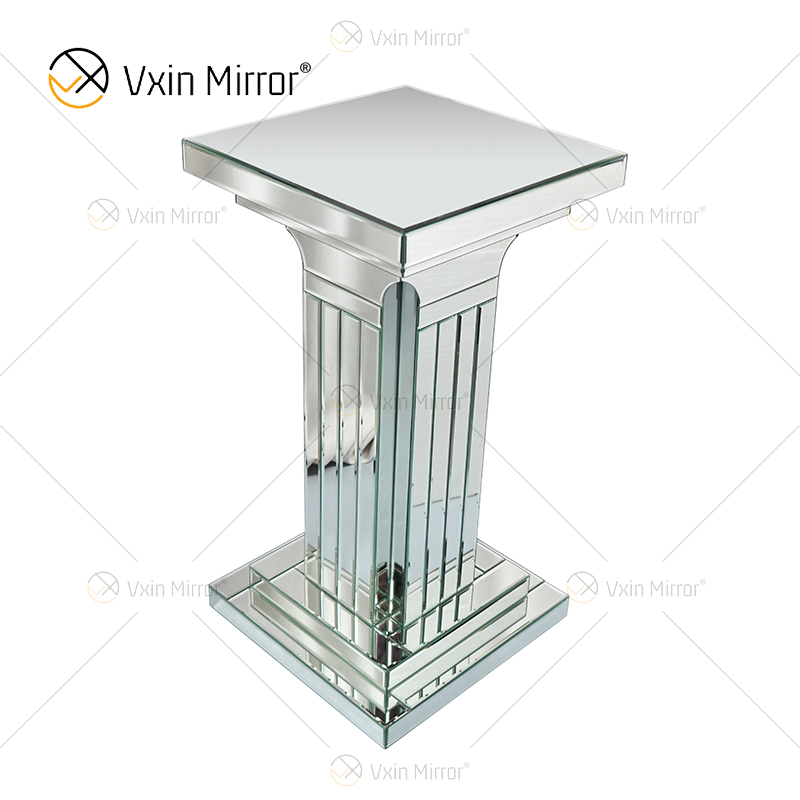 Vxin Mirror WXF-010 Mesa auxiliar con espejo de pilares romanos en marrón y plata