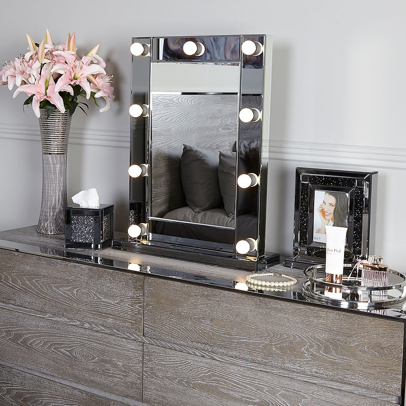 Decoración del hogar Popular WXDL-102 personalizado maquillaje espejo de tocador Led espejo de tocador para dormitorio
