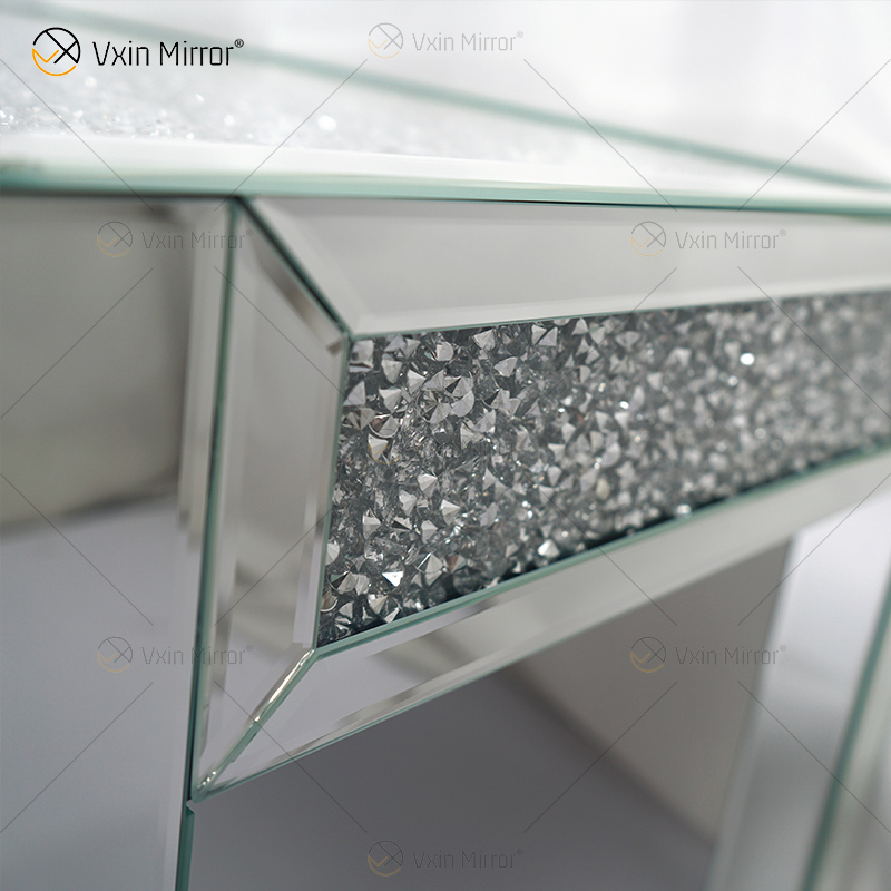 WXF-160 Coffee Crushed Diamond Sparkly Mesa auxiliar para sala de estar