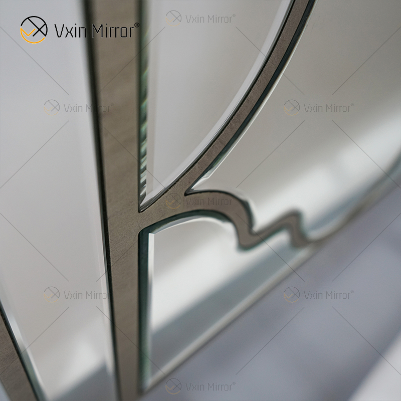 Espejo Vxin Muebles antiguos WXWF-1084 Grace Golden Silver Cama King con espejo de lujo