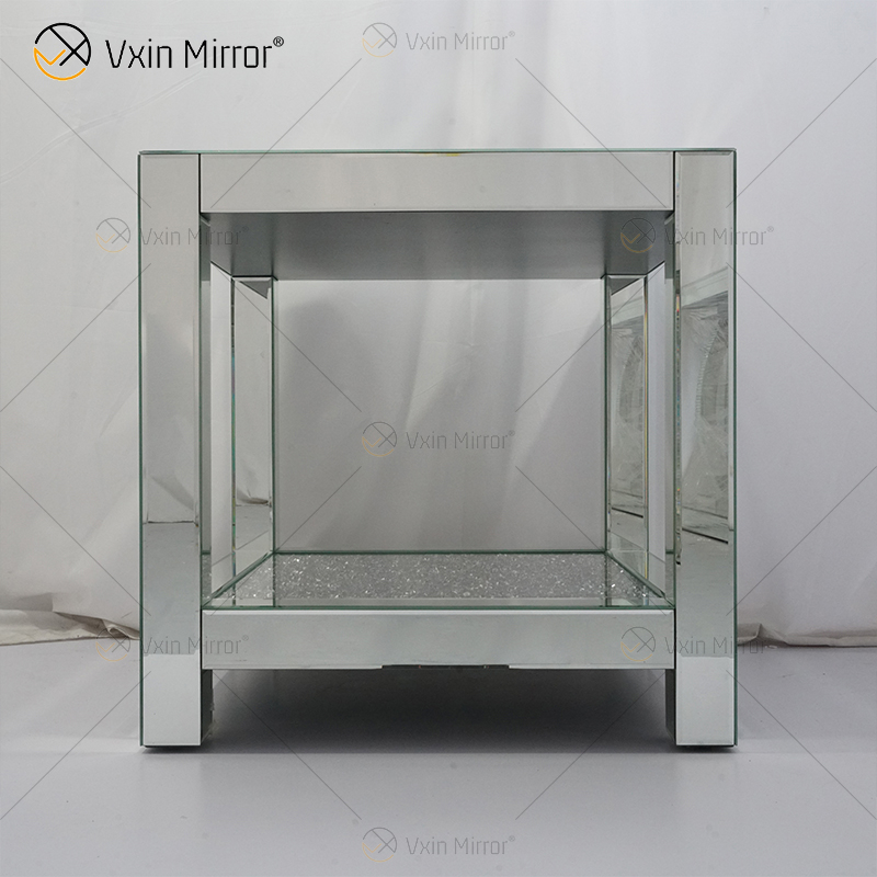 Vxin Mirrored Furniture WXF-117-4 Mesa auxiliar moderna y elegante con diamantes triturados
