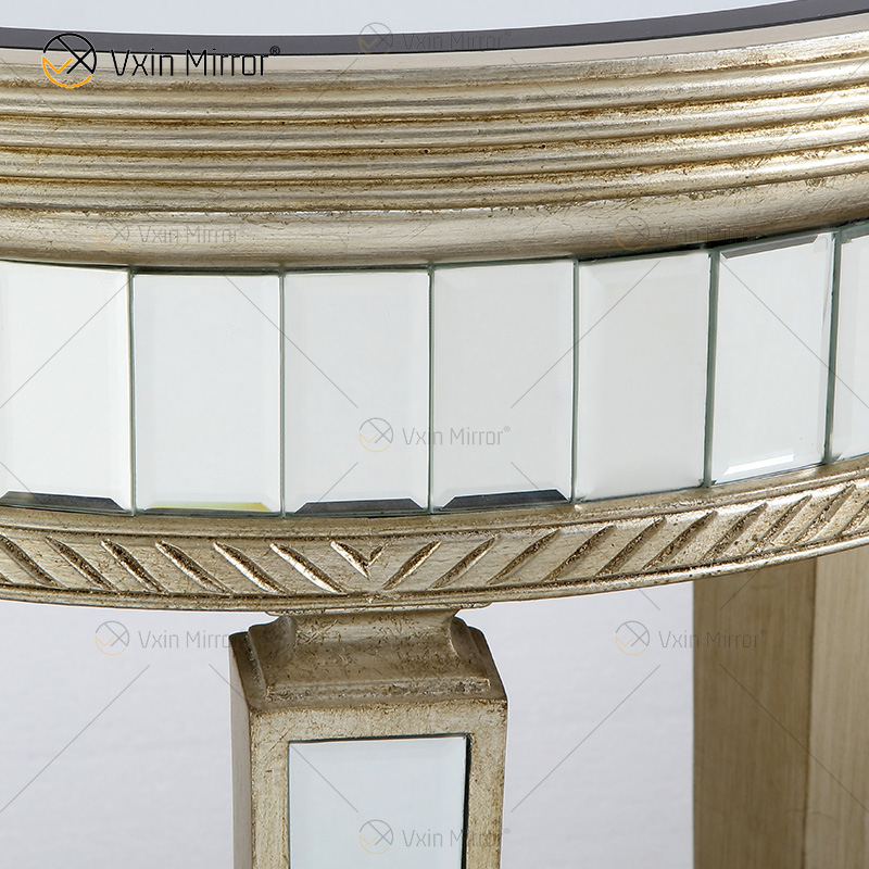 Mesa auxiliar de lujo WXWF-162 decoración del hogar cristal plata Anti oro muebles mesa auxiliar con espejo