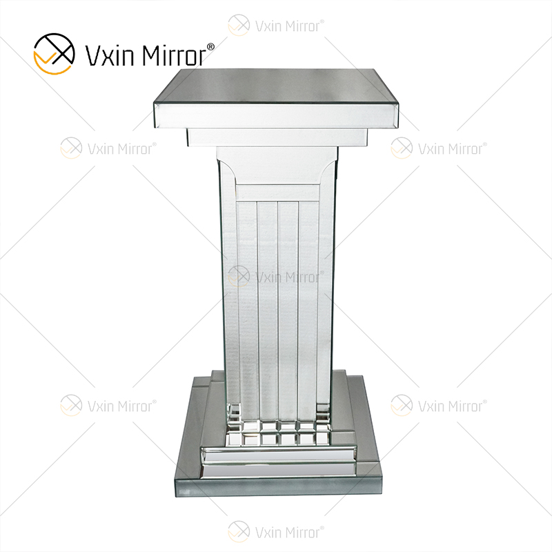 Vxin Mirror WXF-010 Mesa auxiliar con espejo de pilares romanos en marrón y plata