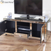 Muebles de vidrio con espejo Gabinete de soporte de TV con espejo moderno