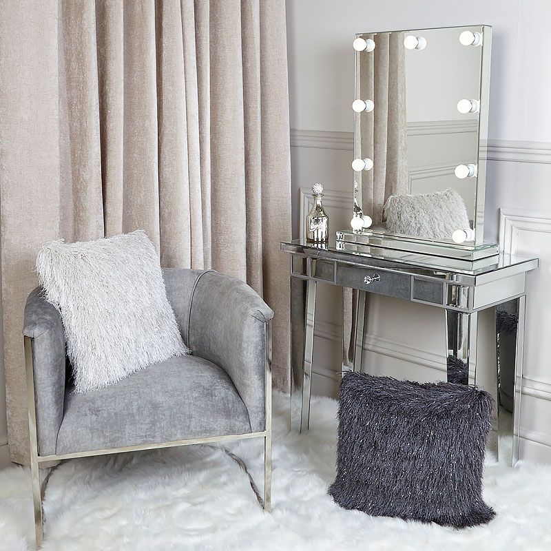 Venetian Dressing Styles VXin WXDL-106 Sparkle Silver Hollywood Espejo Juego de mesa de maquillaje con 3 bombillas de colores