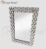 Decoración de pared Espejo colgante de pared de vidrio curvo plateado