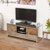 Muebles de vidrio con espejo Gabinete de soporte de TV con espejo moderno