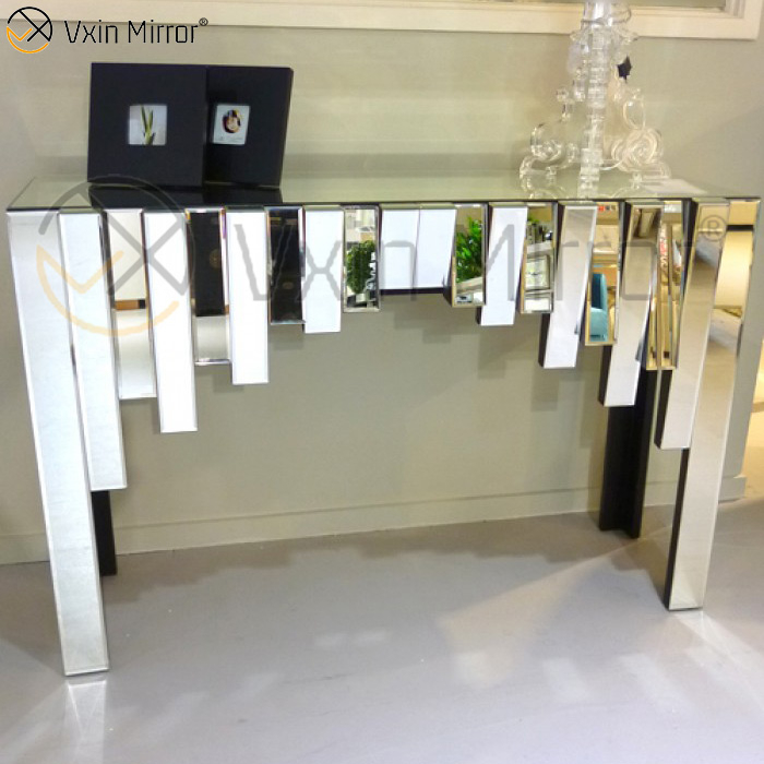 Fábrica china Vxin plata decoración del hogar pasillo mesa consola un conjunto espejo muebles de sala conjuntos