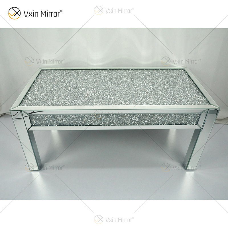 WXF-160 Coffee Crushed Diamond Sparkly Mesa auxiliar para sala de estar
