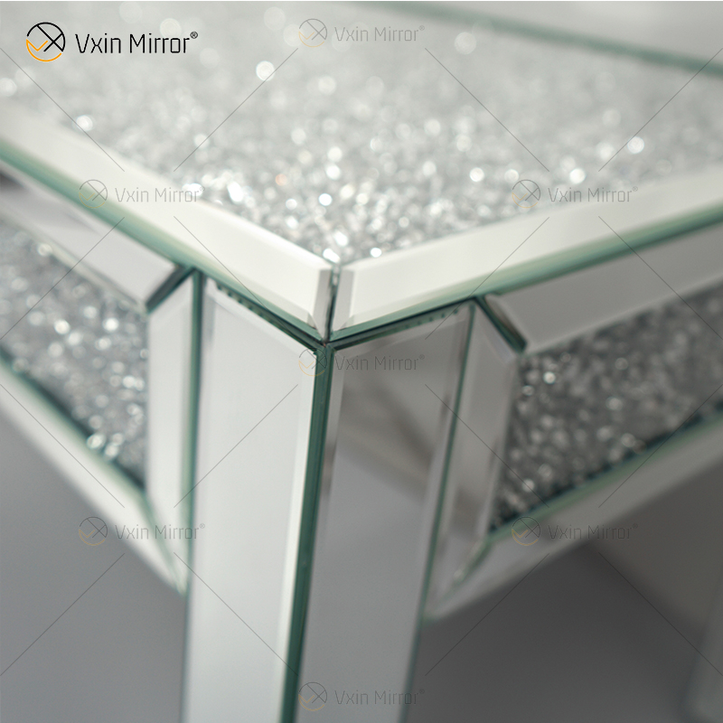 WXF-160 Coffee Crushed Diamond Sparkly Mesa auxiliar para sala de estar