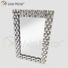Decoración de pared Espejo colgante de pared de vidrio curvo plateado