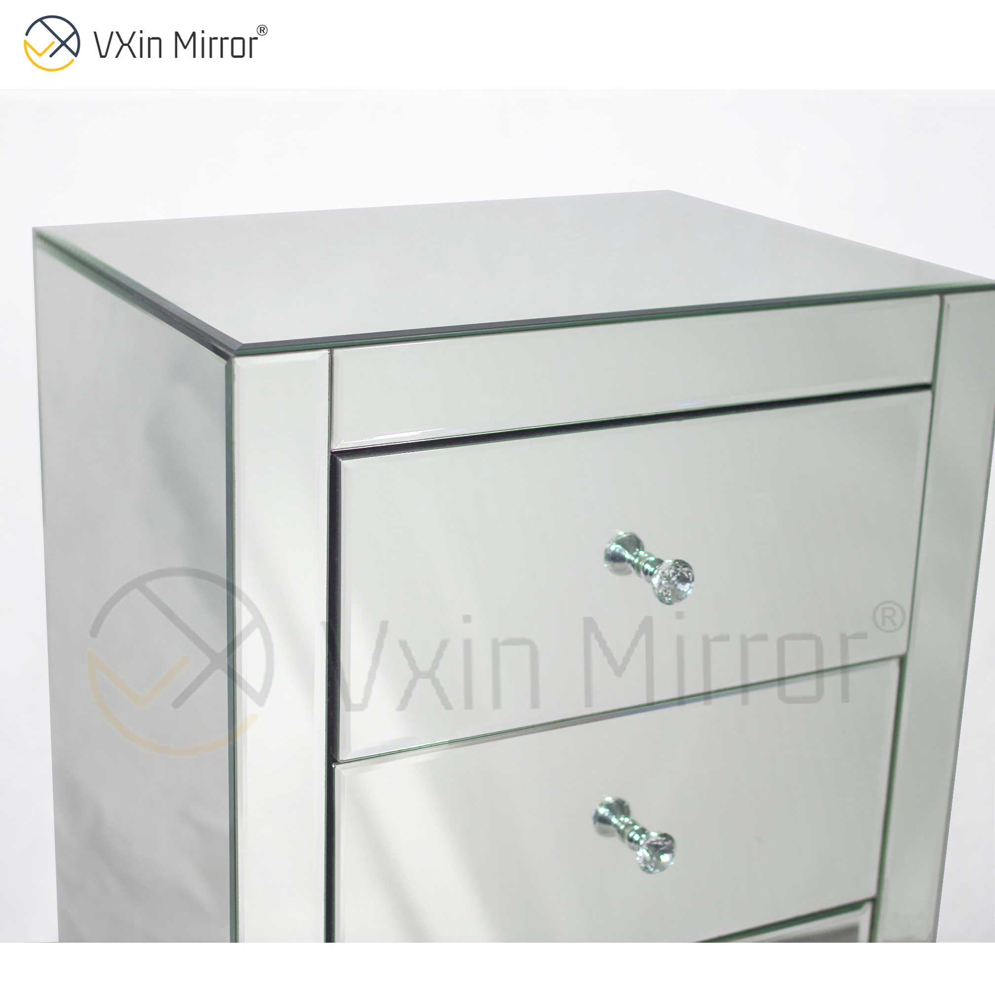 Mesita de noche con espejo de muebles de dormitorio modernos con cajones personalizados para sofás WXF-031