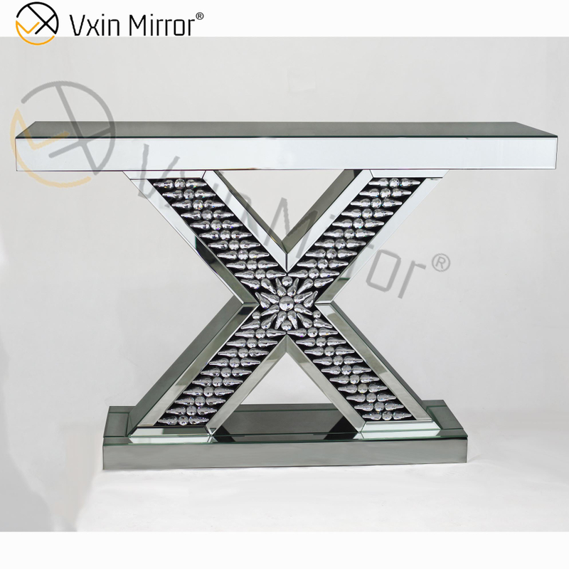 Estilo único Vxin Silver Modern Mirror Furniture Crystal Mesa de consola de estilo francés con espejo