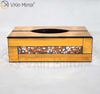 Home Decor WXB-001-2 Caja de pañuelos con espejo de diamante triturado de vidrio plateado