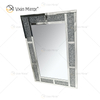 Rectángulo Popular WXM-1787 Decoración de pared Plata Diamante triturado Espejo para colgar en la pared