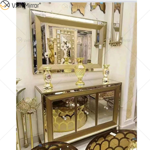 Aparador de diseño dorado Champage WXF-268 Gabinete de armario con espejo de lujo con cajones Muti