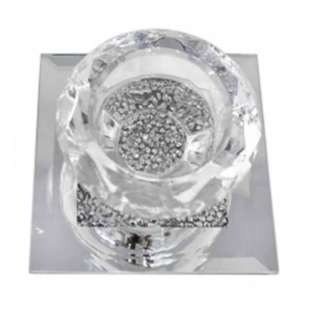 Candelabro de diamante triturado de cristal plateado WXCH-002 elegante moderno con nombre personalizable