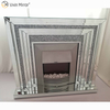 Decoración moderna para el hogar Salón Espejo Chimenea Sparkle Diamond Crush Muebles con espejo Chimenea eléctrica WXWF-044
