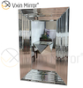 Decoración de pared de diseño WXM-1529 Arte de pared con espejo Espejo colgante de pared rectangular plateado