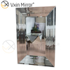 Decoración de pared de diseño WXM-1529 Arte de pared con espejo Espejo colgante de pared rectangular plateado