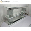 Muebles de lujo Diamond Silver Mirrored Glass Rectángulo Mesa de centro