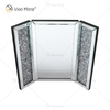 Nuevo diseño WXM-1790-1 decoración de pared columna de espejo de mesa de diamante triturado plateado