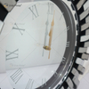 Reloj espejado WXMC-084 Vidrio doblado Decoración de pared plateada Reloj redondo 3D