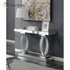 Mesa de consola de vidrio con espejo moderna y única, mesa decorativa para sala de estar, entrada, pasillo, decoración del hogar, WXF-294