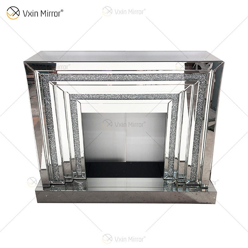 WXWF-1093 Chimenea de espejo de diamantes de cristal brillante flotante con inserciones en venta caliente personalizable