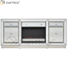 Muebles de espejo Vxin, soportes de TV para chimenea con espejo de champán y diamante triturado, soportes de armario con inserto de cristal