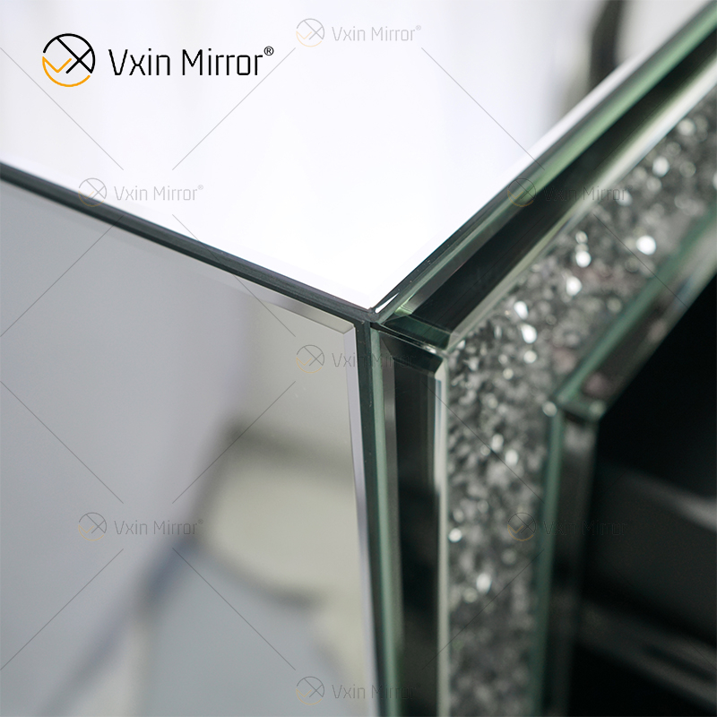 Mesita de noche con diamantes machacados en plata duplicada Vxin con 5 cajones