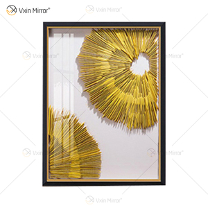 El más nuevo WXPA-19 Arte de la pared de metal Decoración Piezas de decoración del hogar Sala de estar de lujo Enmarcado 3d abstracto para el hogar Conjunto para la venta