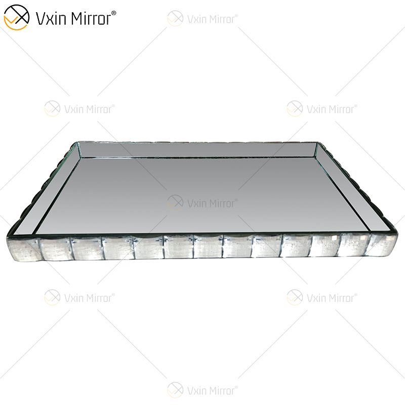 Factory Supply Sets Muebles WXML-004 Dos colores Plata Marrón Bandeja con espejo con joyero Decoración de pared