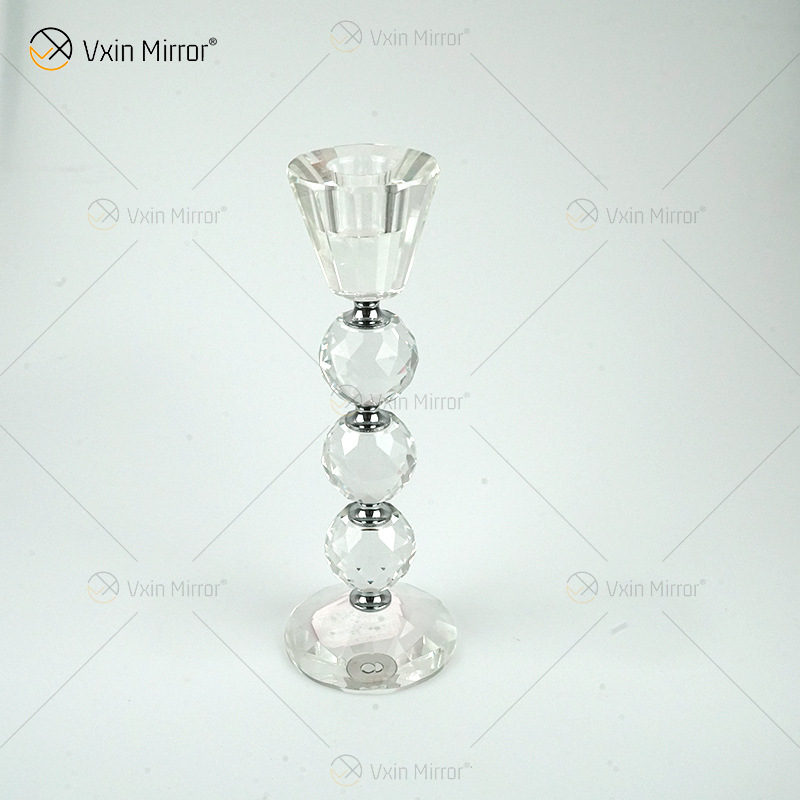 Vxin Mirror Popular VX-08 Silver Elegant Candlestick Crystal Candle Holder