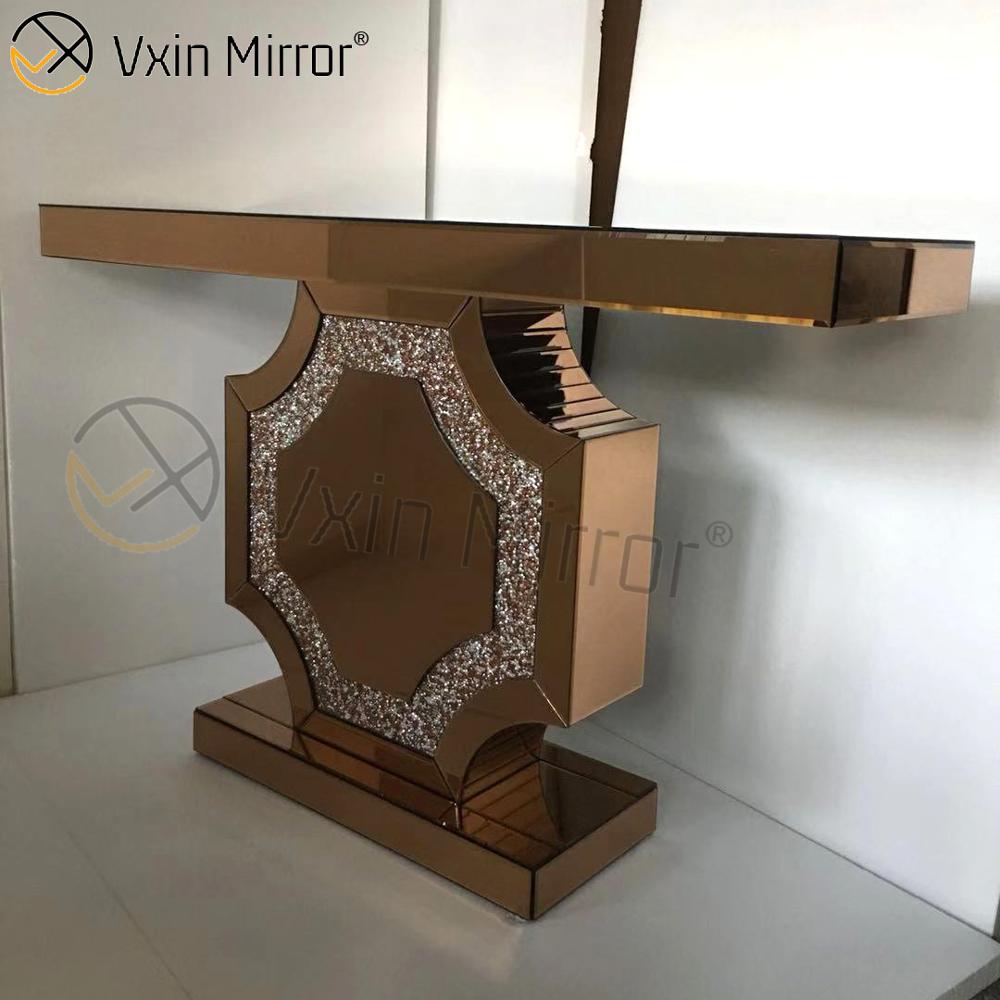 Barato WXF-013 Mesa de consola de estilo moderno 2022 Mesas de consola de diamantes de cristal plateado