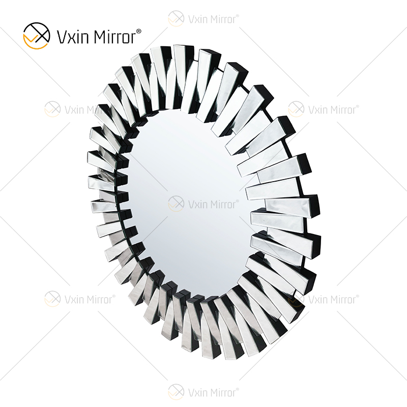 Barato WXM-1021 Espejo 3d Pegatinas de pared Diseño especial Vidrio plateado Sala de estar Dormitorio Decoración Espejo de pared