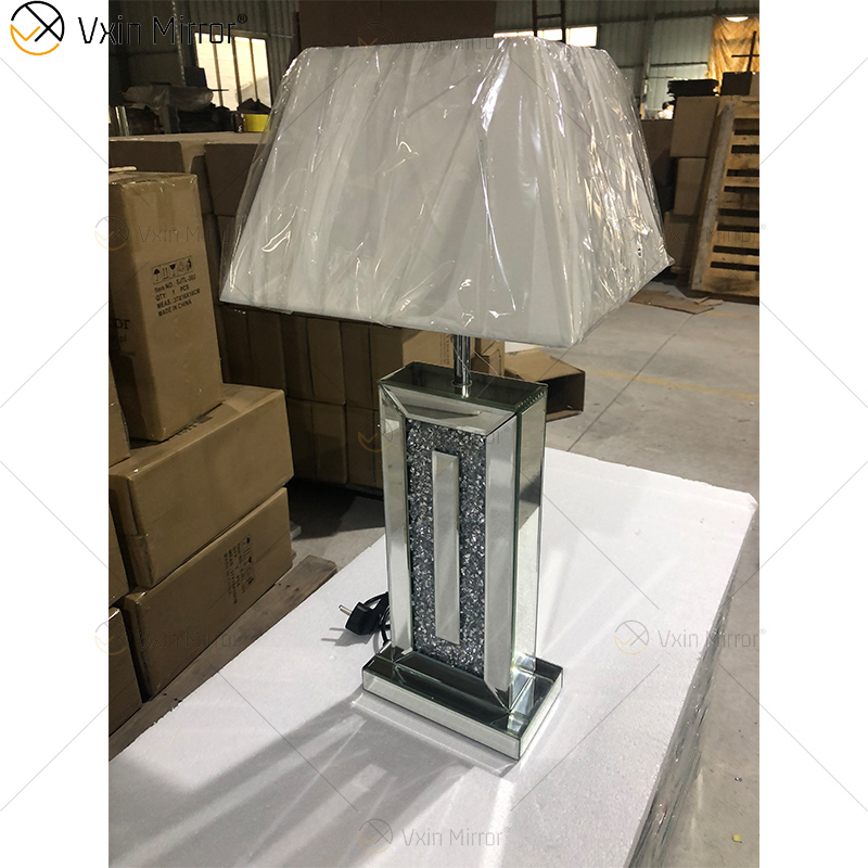 WXTL-146 de alta calidad, moderna lámpara de espejo de noche de cristal triturado con pantalla para sofá seccional