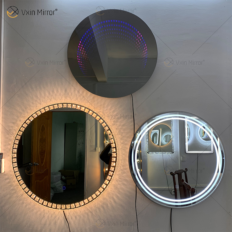 WXDL-114 LED Control remoto Fuente de alimentación impermeable de 6 colores RGB Espejo de túnel de luz sin marco montado en la pared