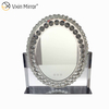 Espejo de tocador de mesa de Hollywood táctil regulable con cristal de diamante decorativo ovalado WXDL-175
