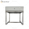Vanity Modern WXF-139-2 Muebles de vidrio acrílico plateado Mesita de noche con cajones Mesita de noche con espejo para dormitorio