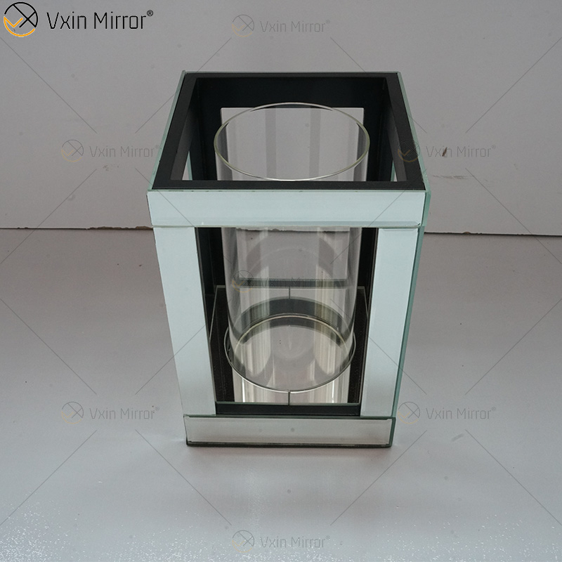 Nombre personalizable Moderno Elegante WXCH-064 Silver Crystal Mirrorr Portavelas para boda en casa
