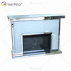 Nuevo diseño WXMF-096 LED plata vidrio esmerilado salón espejo chimenea con inserto interior