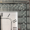 Barato WXMC-003 reloj espejo moderno reloj de pared de espejo de diamante machacado decorativo plateado