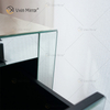 Mesita de noche con espejo de cristal plateado de tres cajones WXF-032 moderna de fábrica