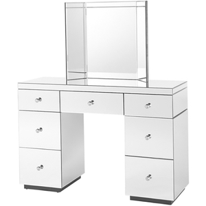 Gran oferta WXWF-834 tocador de cristal plateado moderno con más cajones tocador