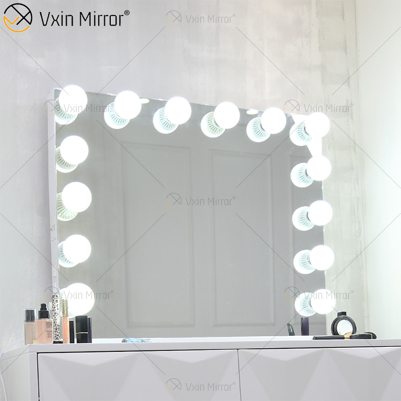 WXDL-123 decorativo ovalado, tocador de mesa, estilo Hollywood, espejo de maquillaje con luz Led para dormitorio