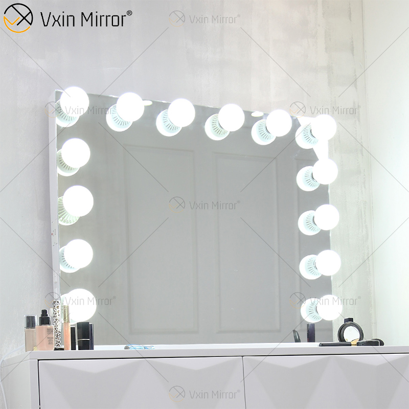 WXDL-123 decorativo ovalado, tocador de mesa, estilo Hollywood, espejo de maquillaje con luz Led para dormitorio