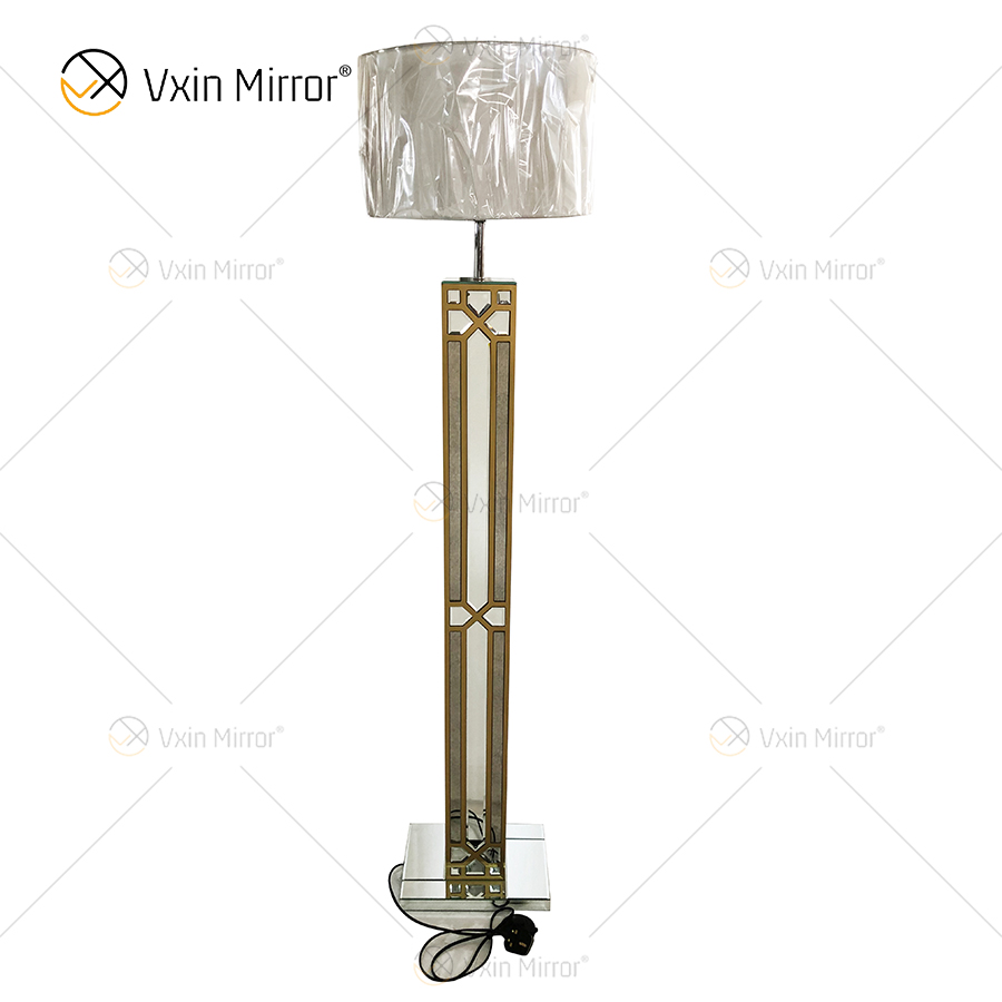 Night Stand WXFL-031 Sala de estar Lujo Plata LED Lámpara de pie con espejo antiguo Lámpara de espejo