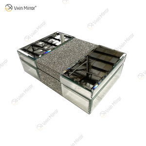 Vxin espejo WXJB-002 plata elegante cristal espejo joyero espejo caja de pañuelos